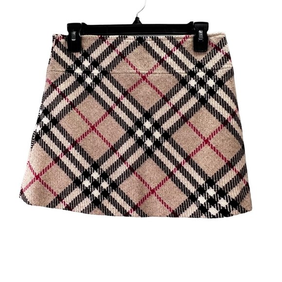 Burberry Skirts Burberry Nova Check Wool Mini Skirt Us 4 Tan Black